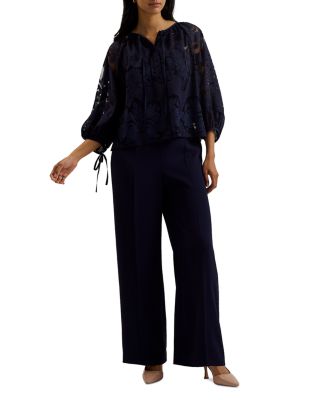 Lace Puffed Sleeve Blouse