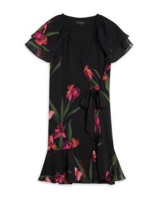 Angel Sleeve Wrap Mini Dress