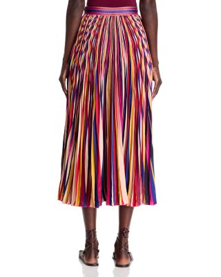 Diagonal Stripes Multicolor Midi Skirt