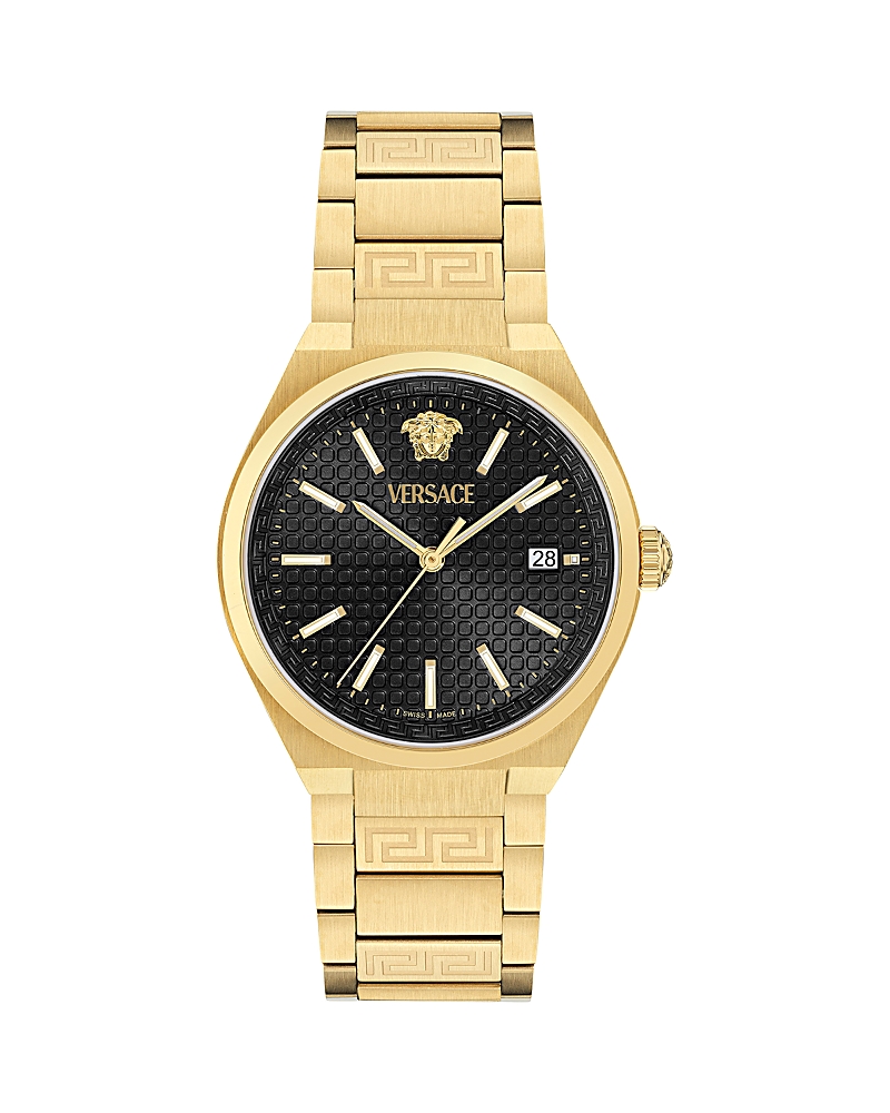 Versace V-auria Watch, 39mm In Black/gold