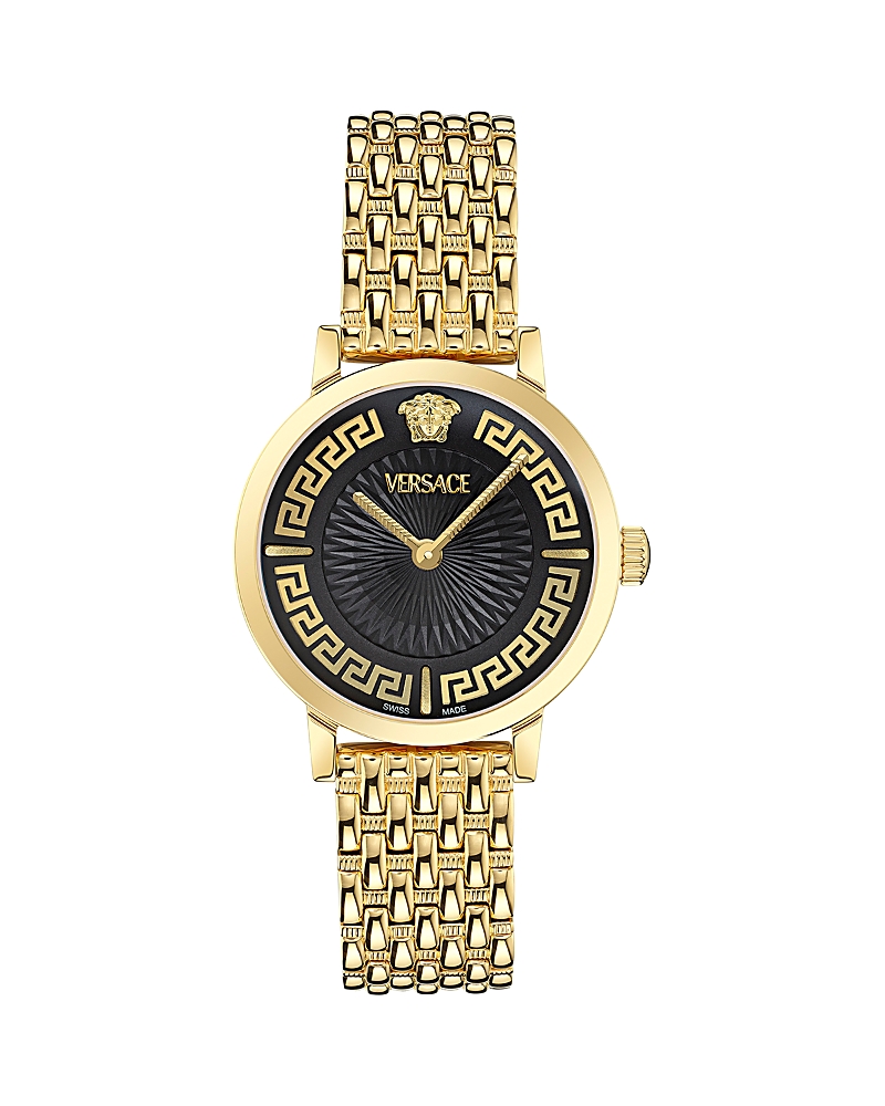 Versace Greca Fortuna Watch, 35mm In Black/gold