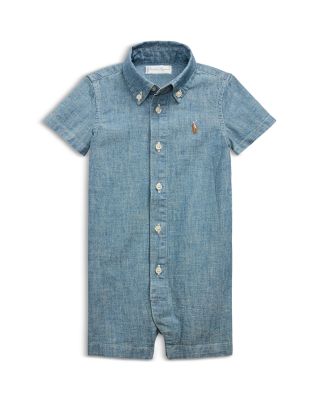 Ralph Lauren - Boys' Indigo Cotton Chambray Shortall - Baby