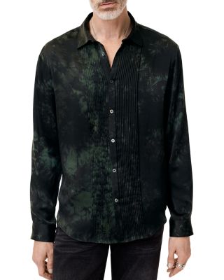 John Varvatos - Silk Printed Pleated Front Shirt
