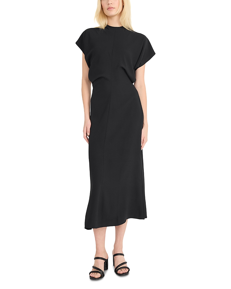 Luxely Short Sleeve Gathered Midi Dress