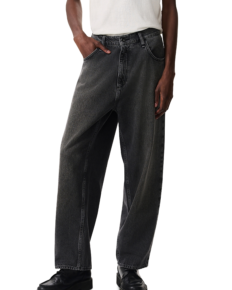 Rag & Bone Rb Baggy Authentic Rigid Straight Leg Jeans In Onyx