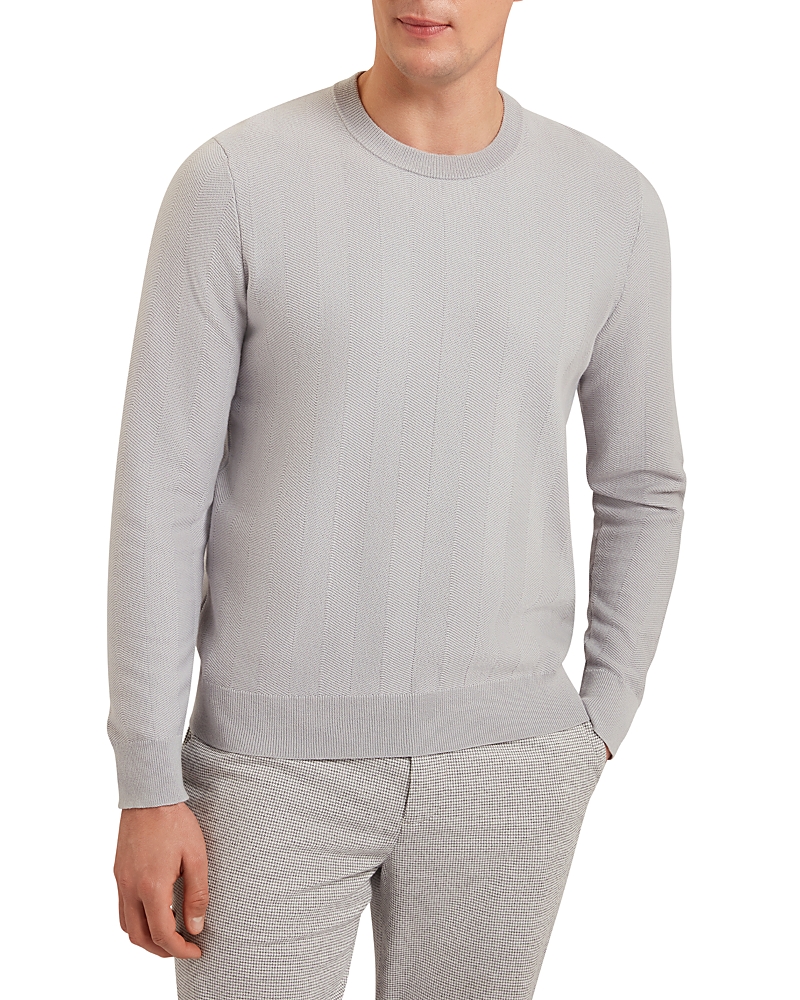 Ted Baker Jamals Textured Crewneck Sweater In Light Grey