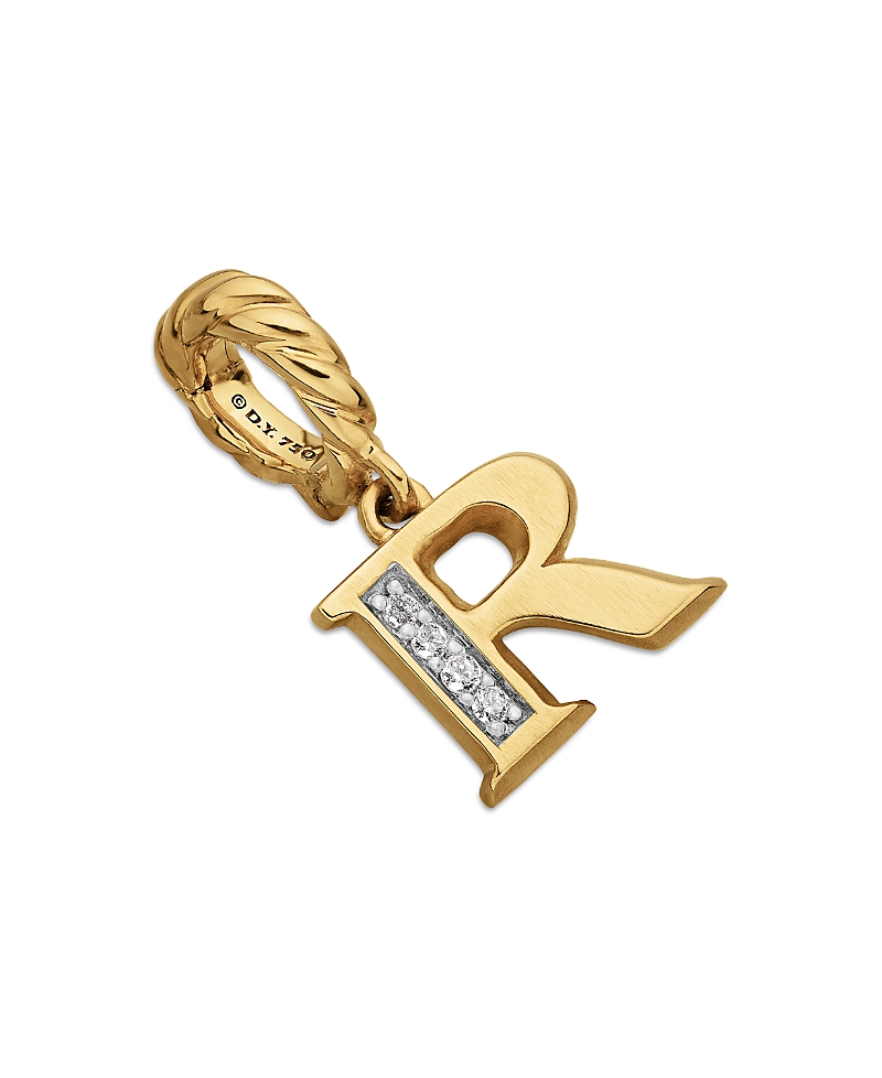 David Yurman 18K Gold Amulets Diamond Pave Initial Pendant · OS