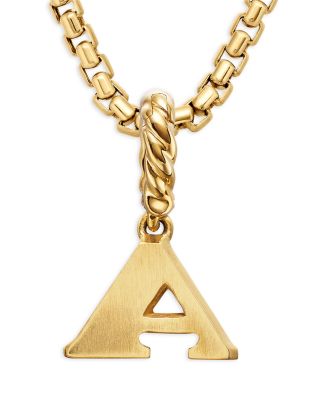 18K Gold Amulets Diamond Pav&eacute; Initial Pendant