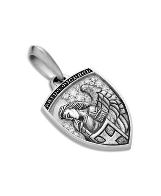 Sterling Silver & Pav&eacute; Diamond St. Michael Medallion Amulets