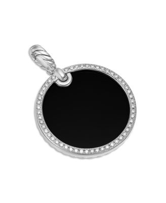 David Yurman - Sterling Silver DY Elements&reg; Disc Pendant with Black Onyx & Diamonds