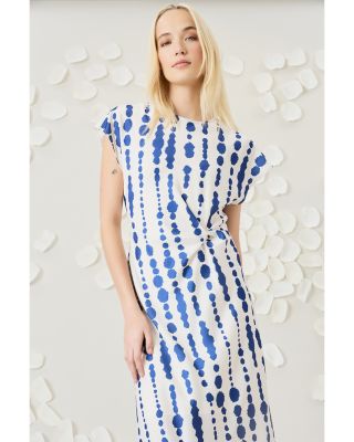 Printed Twist Front Midi Dress