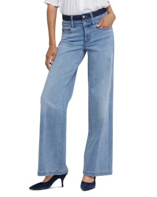 NYDJ - Teresa Wide Leg Jeans with Contrast Double Waistband in Santiago Sea