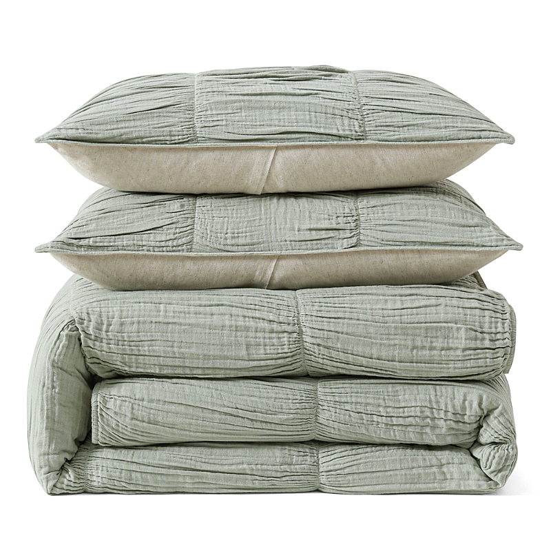 Dkny Pure Ruched Gauze Comforter & Shams Set In Green