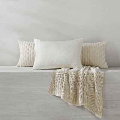 Pure Border Embroidered Decorative Pillow, 14&amp;quot; x 20&amp;quot;