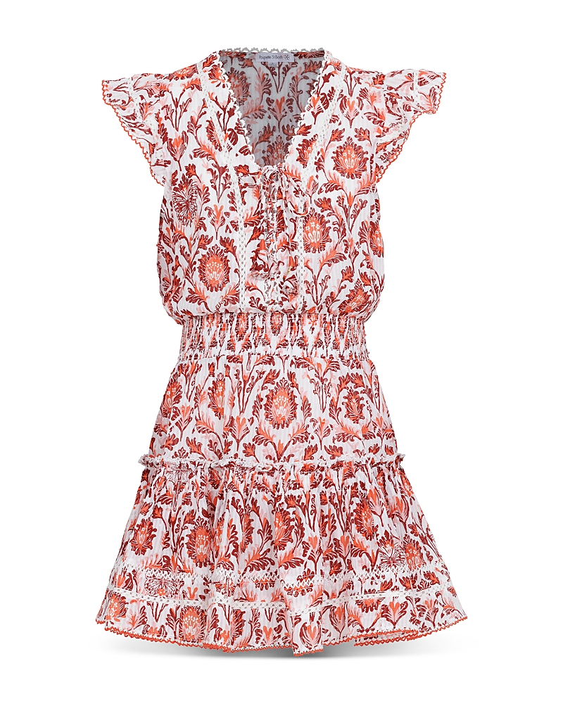Poupette St Barth Girls' Anais Paisley Floral Mini Dress - Little Kid, Big Kid In Pink