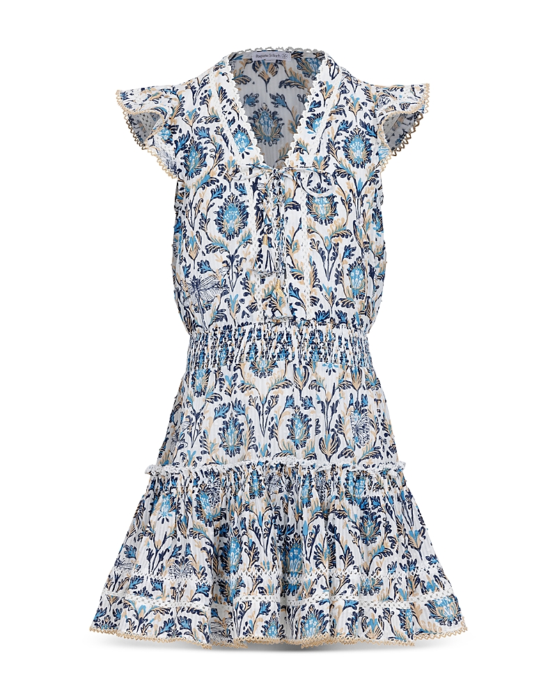 Poupette St Barth Girls' Anais Paisley Floral Mini Dress - Little Kid, Big Kid In Black