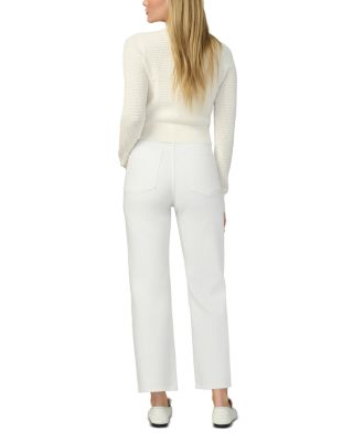 The Margot High Rise Cropped Straight Jeans in White