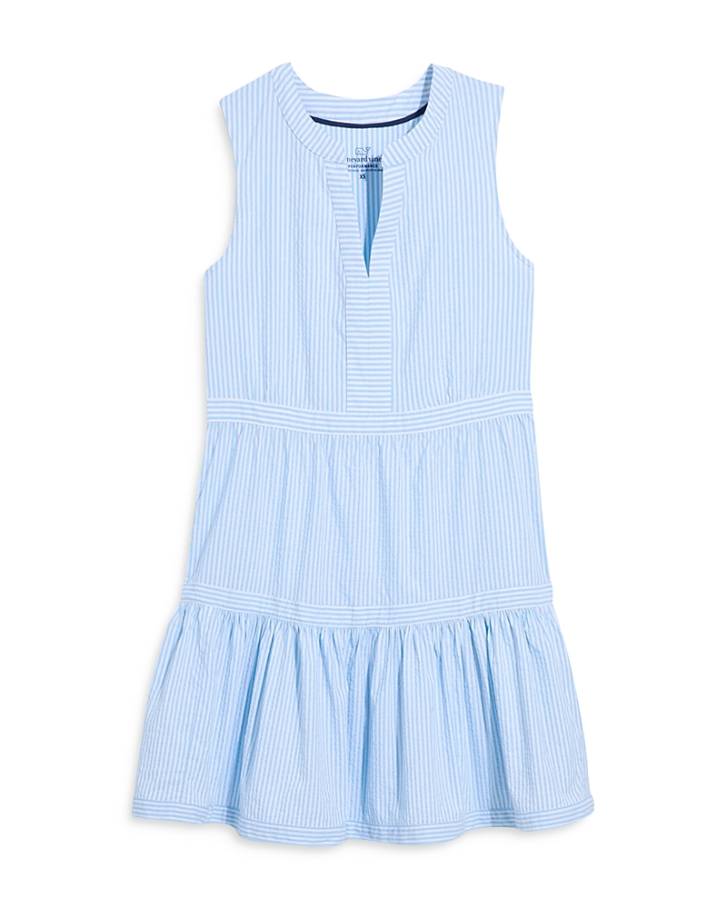 Vineyard Vines Harbor Seersucker Sundress In Seersucker Jake Blue