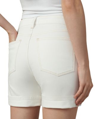 The Joey High Rise Cuffed Jean Shorts in Milk