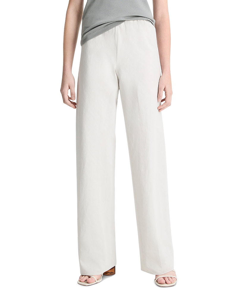 Vince Cotton Blend Wide Leg Pants In Salt Glass