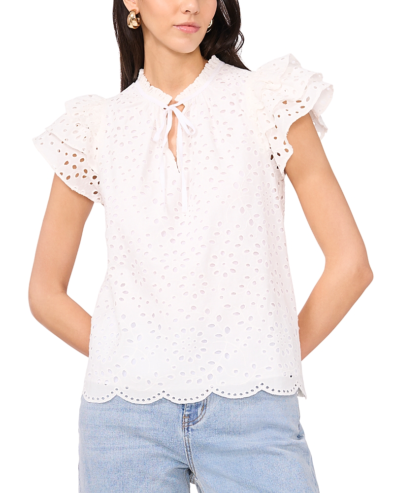 1.state Flutter Sleeve Blouse In Ultra White