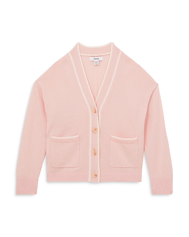 REISS GIRLS' TIPPED CARDIGAN WOOL SWEATER - BIG KID