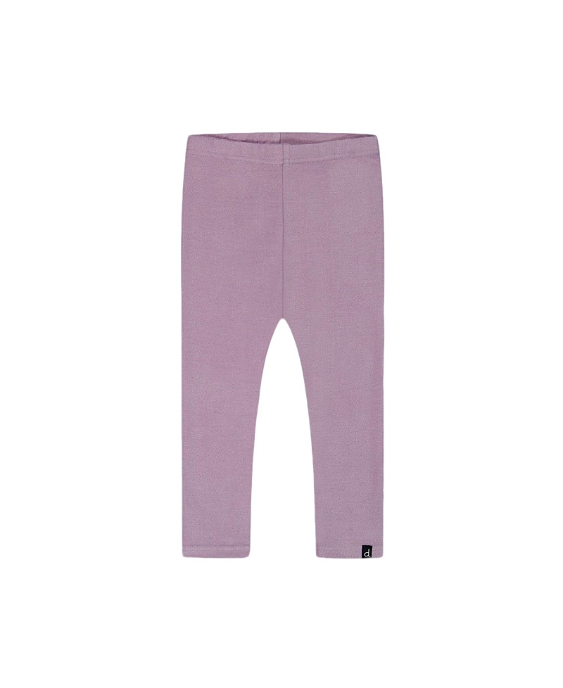 Deux Par Deux Little Girl's Super Soft Rib Leggings Blue Lilac In Mellow Mauve