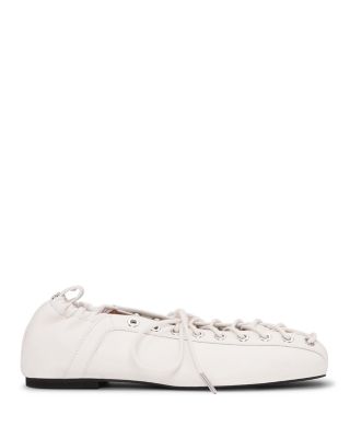 Women's Eyelet Lace Up Ballet Flats