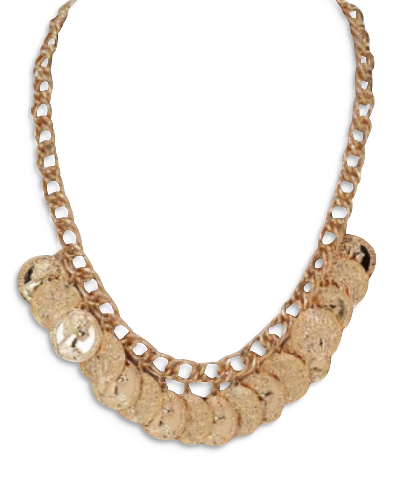 Shop Aqua Coin Statement Necklace, 17.5-20.5 - Exclusive In Gold
