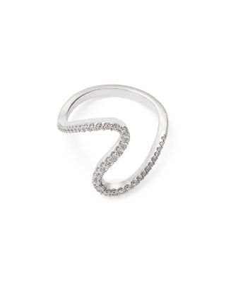 Diamond Wave Ring in 14K White Gold, 0.33 tcw
