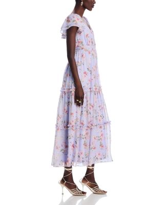 Floral Flutter Sleeve Maxi Dress - Exclusive