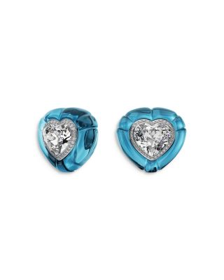 Dulcis Multicolor Crystal Heart Clip On Earrings