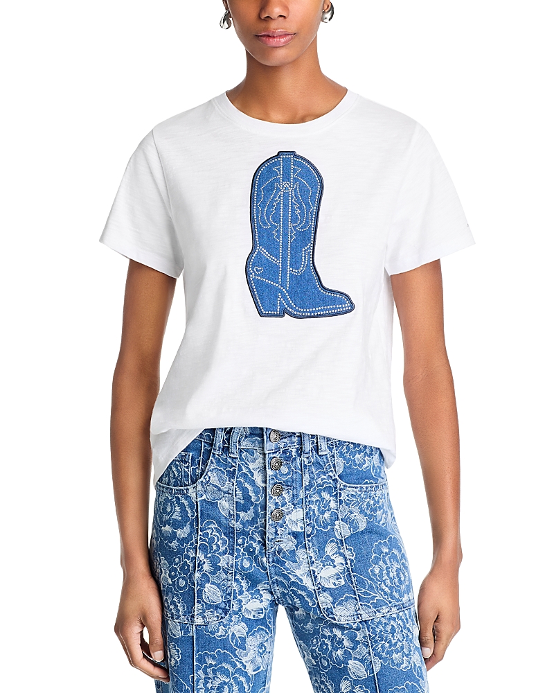 Cinq a Sept Silver Studs Denim Tee