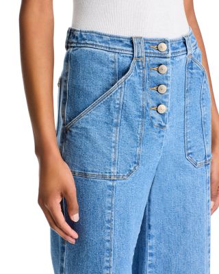 Benji High Rise Cropped Wide Leg Jeans in Blue Haze