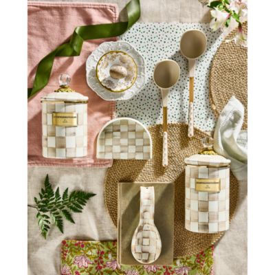 Mocha Check Napkin Holder