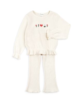 Miles The Label - Girls' Waffle Knit Top & Flare Pants - Baby