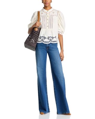 Romantic Richelieu Puffed Sleeve Blouse