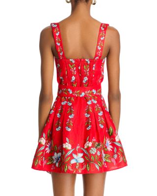 Sweet Bloom Bouquet Red Sleeveless Mini Dress