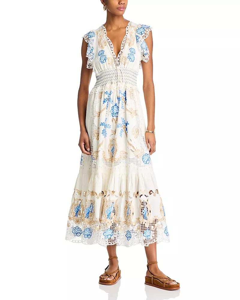 Farm Rio Romantic Richelieu Maxi Dress
