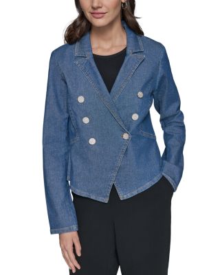 Asymmetric Denim Blazer