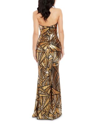 Janelle Geometric Sequin Mermaid Gown