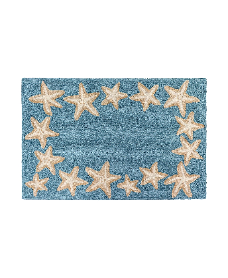 Liora Manne Capri Starfish Border Area Rug, 1'8 X 2'6 In Blue