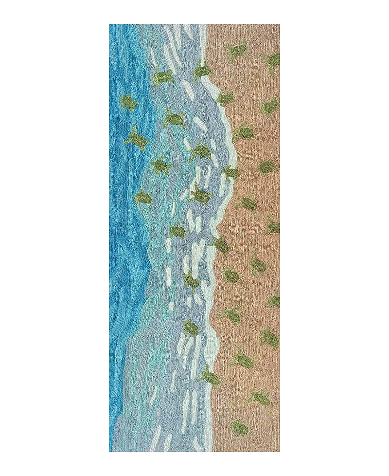 Liora Manne Frontporch Turtle Beach Runner Area Rug, 2' X 5' In Multi