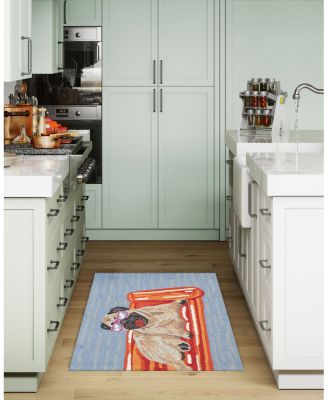 Liora Manne Frontporch Pool Party Pug  Area Rug Collection