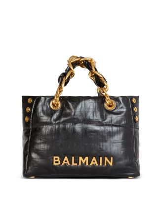 Balmain - Women's Small 1945 Soft Tote Bag in Crackled Calfskin