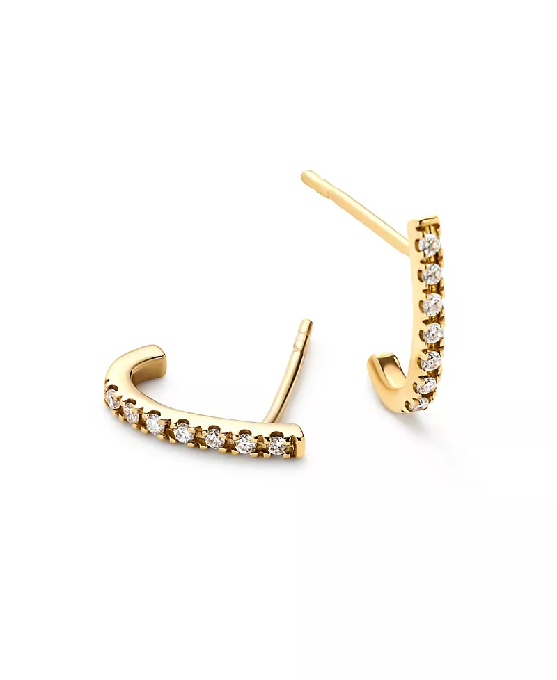 Ana Luisa Gold Lab-grown Diamond Huggie Stud Earrings