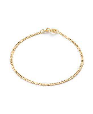 Solid Gold Flat Mariner Chain Bracelet