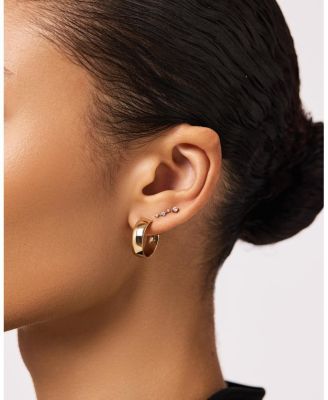  Gold Triple Lab-Grown Diamond Studs