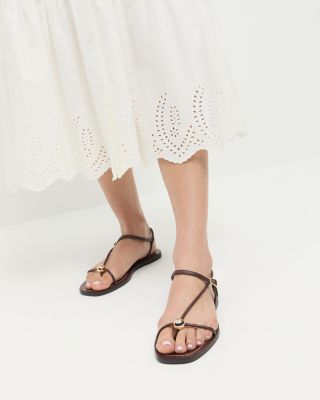 Women's Strappy Embellished Thong Sandals