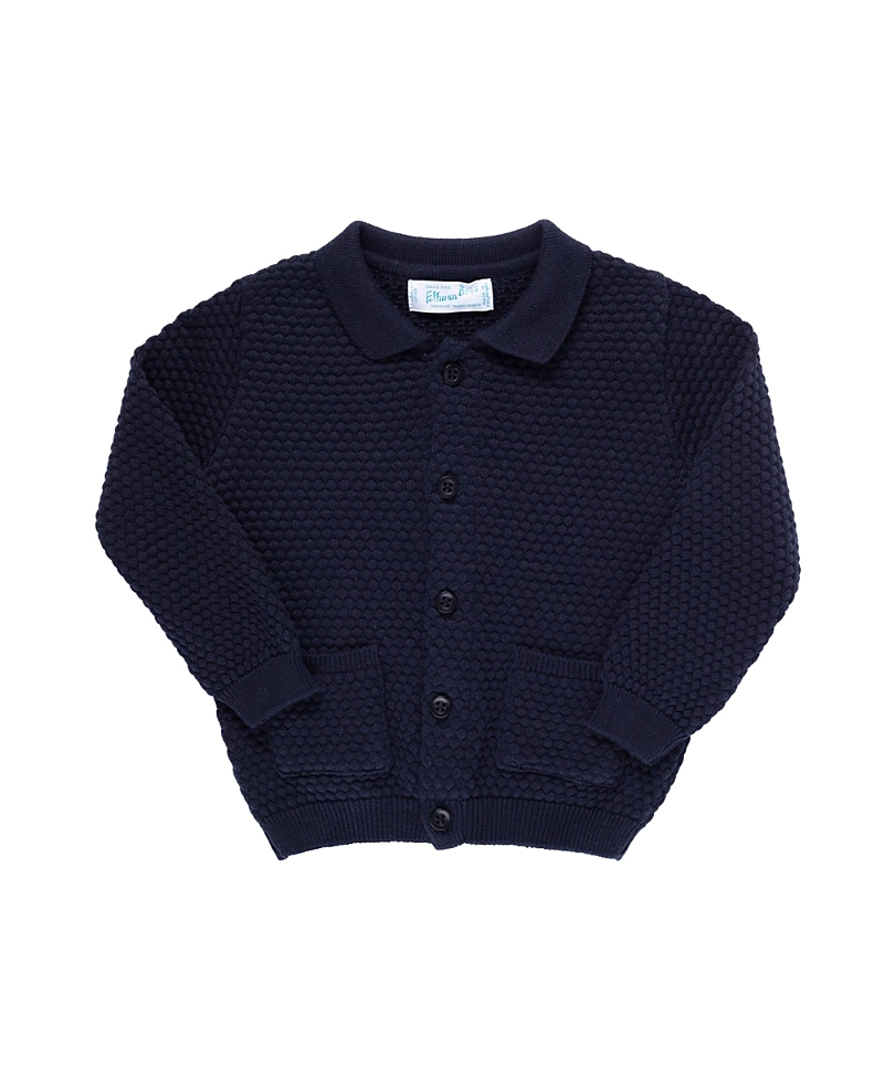 Feltman Brothers Unisex Popcorn Knit Cardigan - Baby In Navy